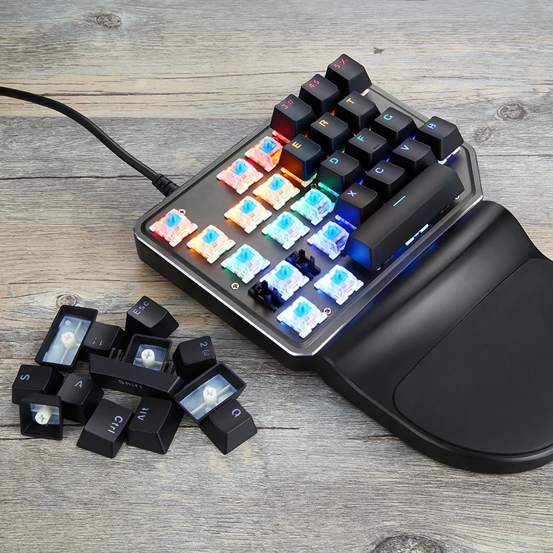 Motospeed K27 игровая клавиатура с одной рукой Мини механическая и мышь геймер