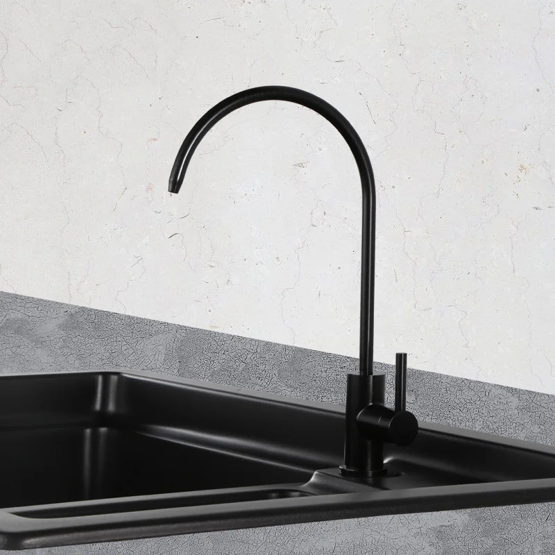

304 stainless steel purifier direct drinking water pure faucet kitchen washing basin sink interface black faucet