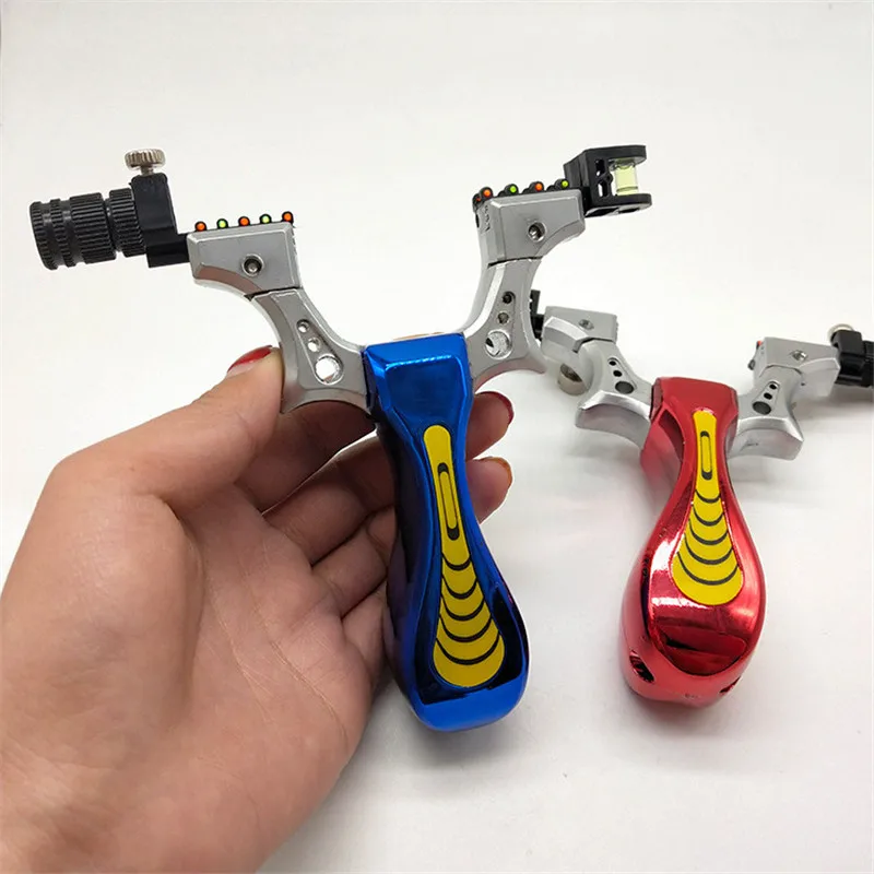 

Slingshot Hunting Zinc Alloy Catapult with Led Light Sight Rubber Band Outdoor Shooting Sling Shot 4 Color