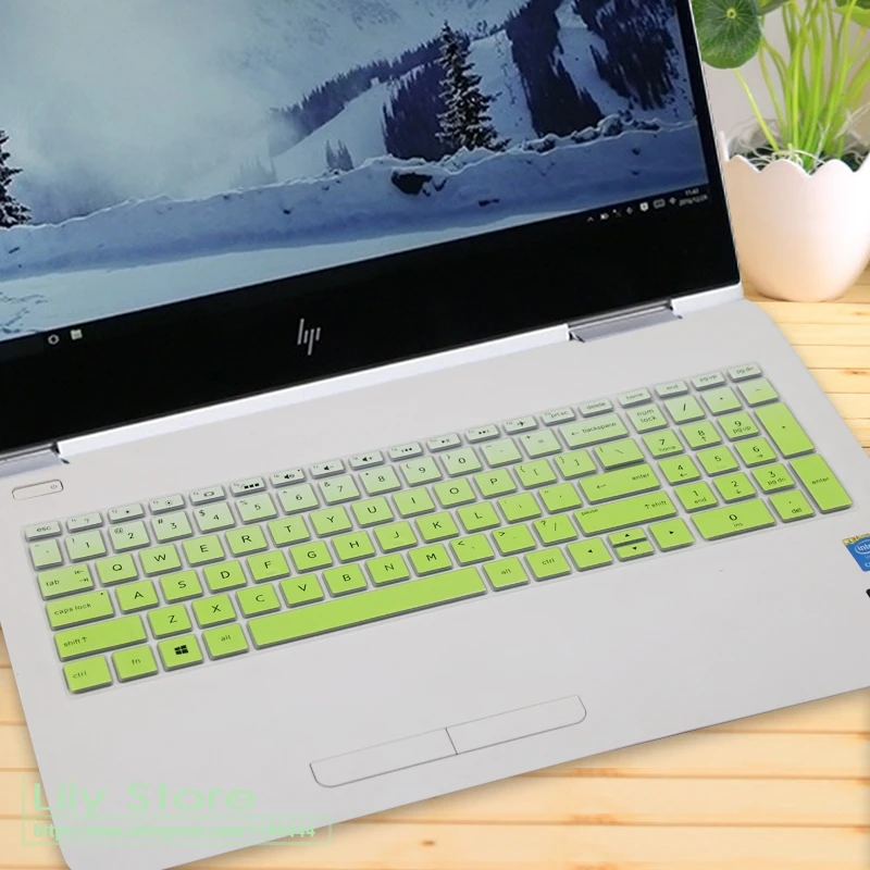 15,6 дюйм чехол для клавиатуры протектор для hp павильон 15 15-cx0030ur 15-cx0095tx 15-cx0147tx 15-cx0058wm 15-cx0009nr 15-cx серии - Цвет: fadegreen