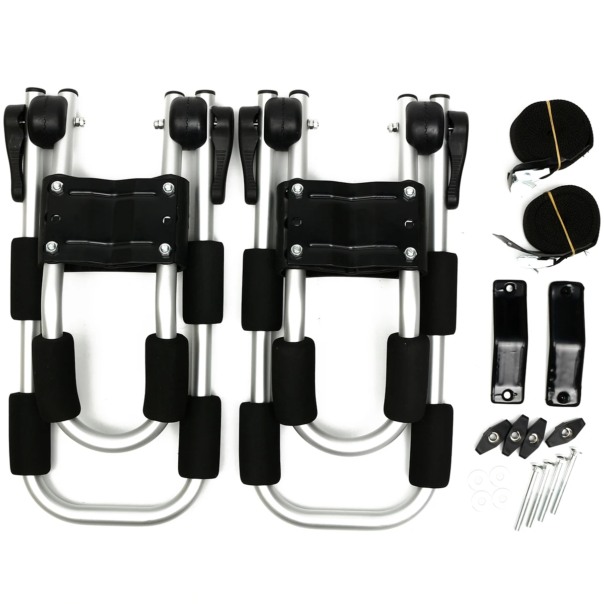 

2Pcs Adjustable Auto SUV Load Cargo Luggage Carrier Foldable Aluminium Alloy Kayak Rack Car Roof Cross Bar Holder MAX Load 100kg