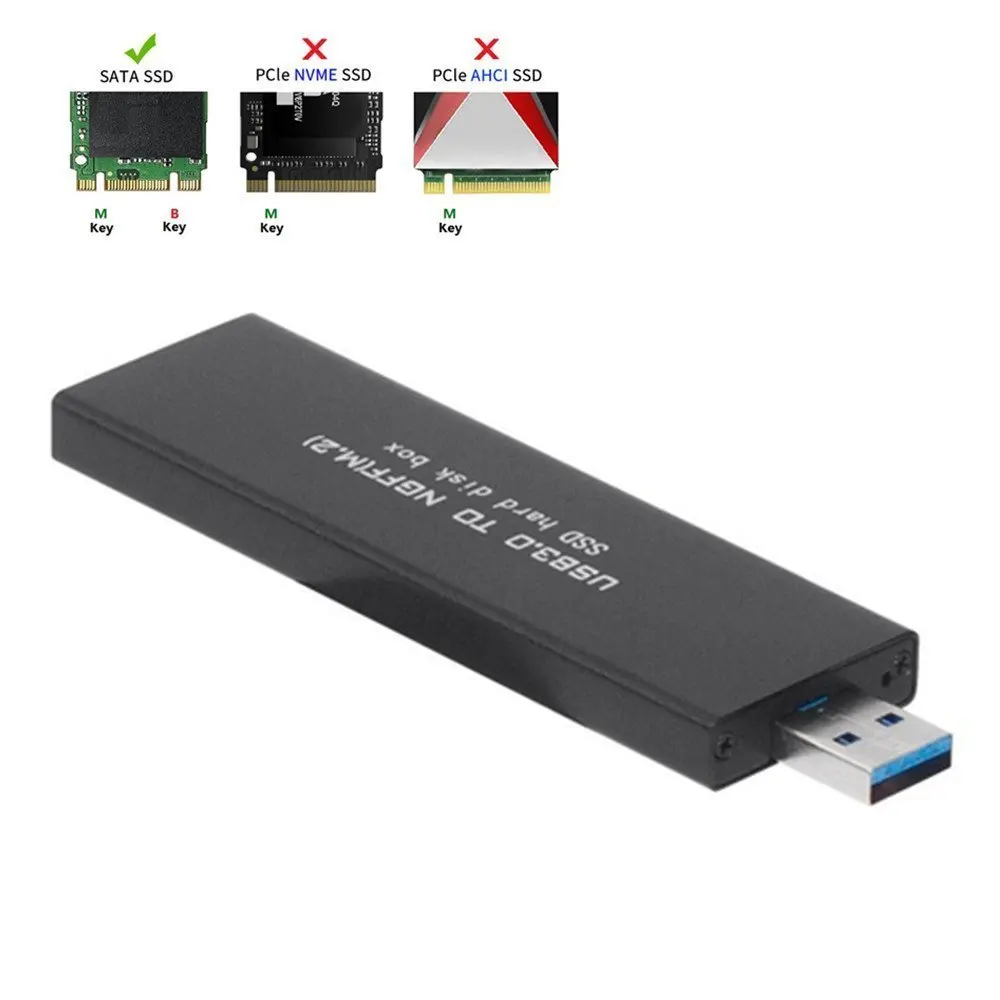 Aneew USB 3 0 на SATA 2280 NGFF M.2 B Ключ SSD Портативный Корпус внешнего Box Дело Card Reader |