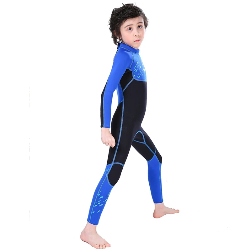 Мальчик 2,5 мм с длинным рукавом цельный купальник для девочек детские брюки с эластичной резинкой на солнцезащитный крем Термальность костюм для дайвинга для плавания дайвинга Сноркелинга серфинг