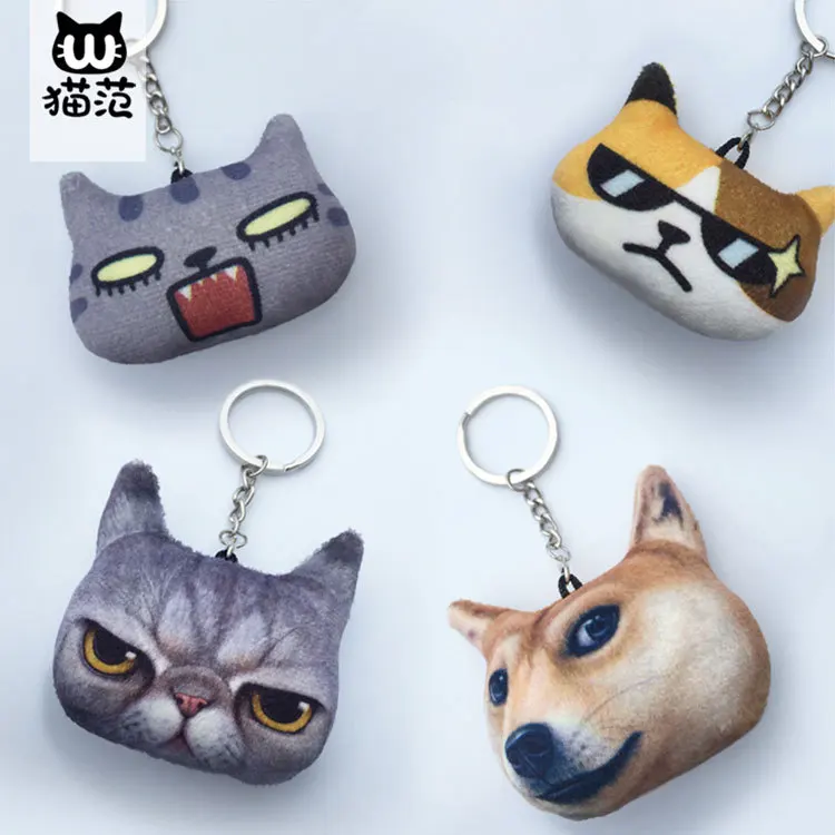 

2019 New Fashion Cute Cartoon Cat Pendant Key Rings Kitten Cat Key Chain Shake Head Bell Car Bag Keychains Creative Gift