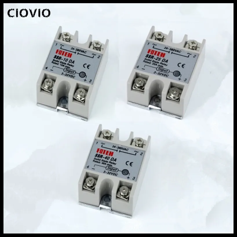 1pcs solid state relay SSR-25DA 25A SSR-10DA SSR-25DA SSR-40DA 5-24VDC TO 24-380V AC SSR 25DA,6-20mA