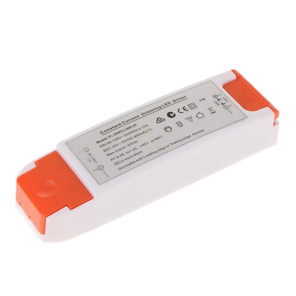 Good Quality SCR Dimmable DC25-42V 600mA Constant Current Power Supply Driver Led Light Waterproof LED Power Supply