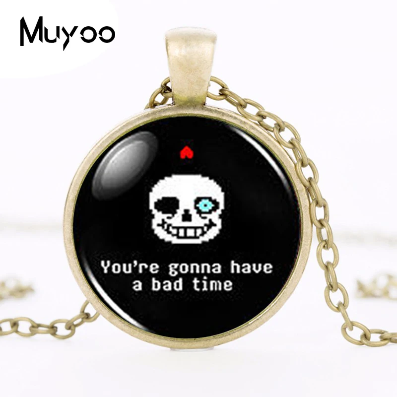 Женское модное ожерелье ручной работы Undertale Sans Bad Time круглая подвеска из латуни в