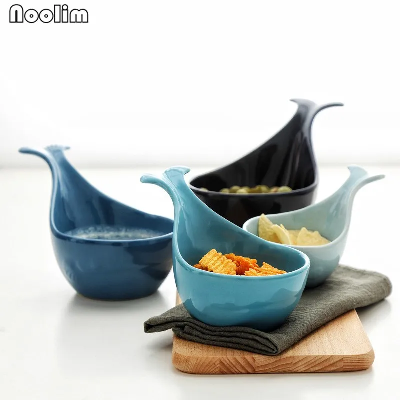 NOOLIM креативная Милая чаша для выпечки Кита, домашняя Керамическая маленькая чаша для риса, домашний фарфор, креативная посуда