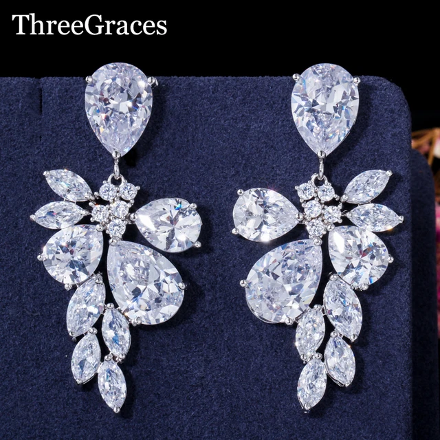 Us 9 69 5 Off Aliexpress Threegraces New Arrival Luxury Marquise Shape Cubic Zirconia Bridal Size Exaggerated Wedding Earrings For Us 9 69 5 Off Aliexpress Threegraces New Arrival Luxury Marquise Shape Cubic Zirconia Bridal Size Exaggerated Wedding Earrings For