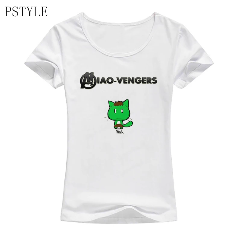 

Summer tshirt for Women Harajuku Cute Catavengers Design Funny T Shirts Short Sleeve Cool Cat Print White Female Tee Drop Ship