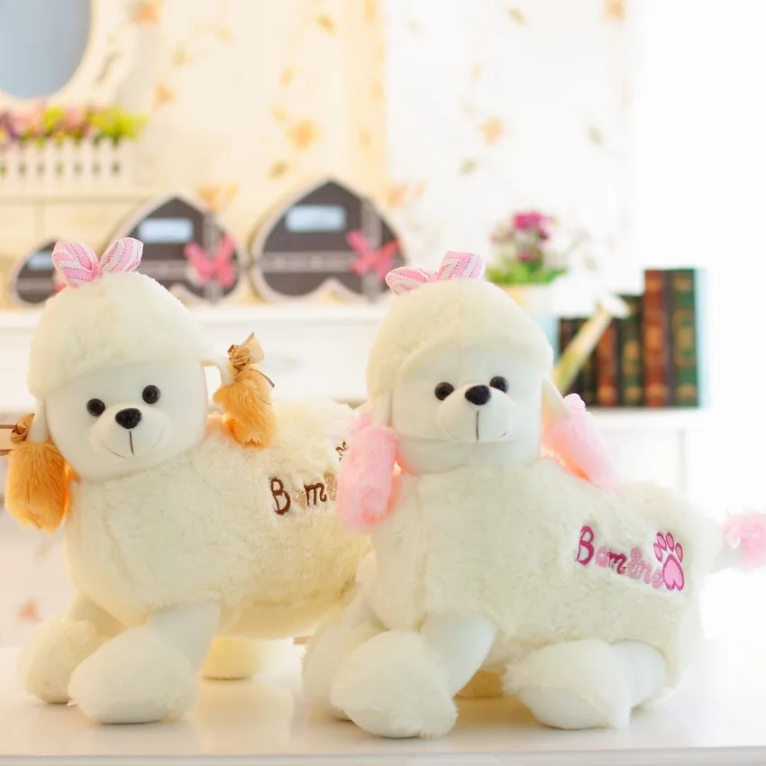 

New Hot Sale Stuffed Animal Poodle Dog Plush Toy Lovely Children' Presents Kids Fluffy Dolls Cute Gift White Stuffing wholesale
