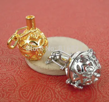 

15mm Filigree Harmony Bola Pendant Hollow Cage Locket Aromatherapy Perfume Diffuser Float Locket Pendant Findings DIY Making