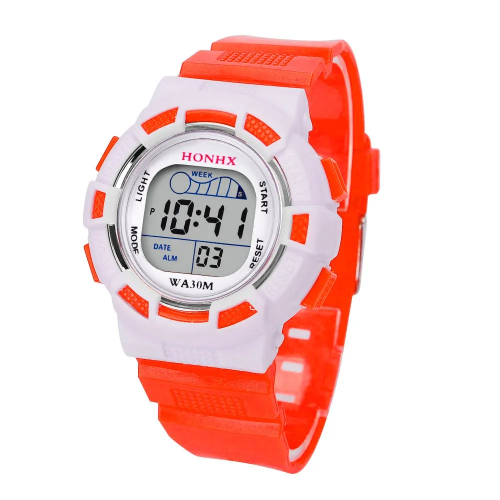 Водонепроницаемые детские цифровые светодиодный спортивные часы для мальчиков, детские часы с будильником и датой, подарок, мужские часы Erkek Kol Saati