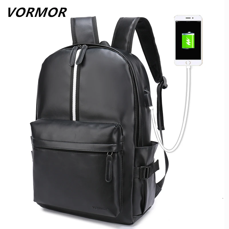 Продажа VORMOR 2019 новый элегантный стиль кожаный школьный рюкзак сумка для колледжа 15,6 дюймов рюкзаки для ноутбука мужские повседневные рюкзаки mochila