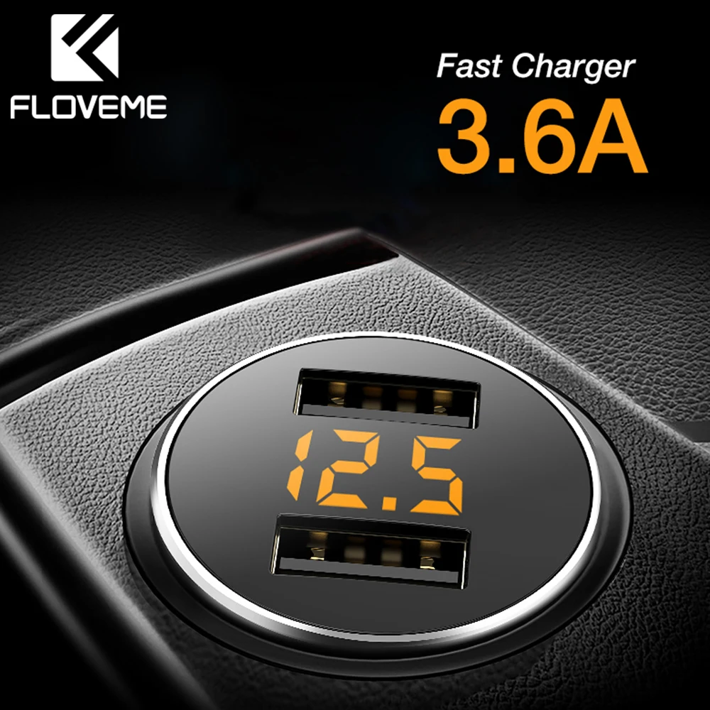 FLOVEME 3.6A USB سيارة الهاتف شاحن مزدوج ميناء سيارة Chargeur شاحن USB سريع شاحن سيارة شاحن آيفون Xiaomi شاحن سريع