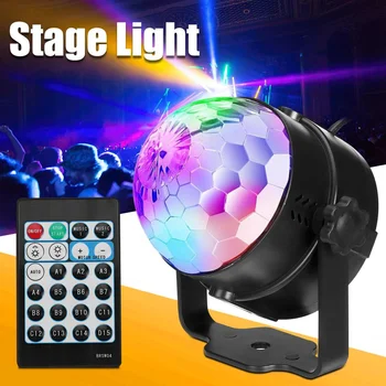 

Mini Color LED Light Magic Ball Laser Projector Rotating Remote KTV Party Lighting Effect