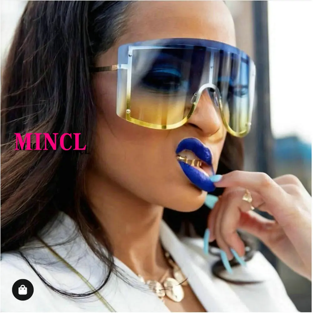 

Vintage Retro Shield Visor Sunglasses Women Men 2019 Oversized Windproof Glasses One Peice Big Frame Goggles Sun Glasses NX