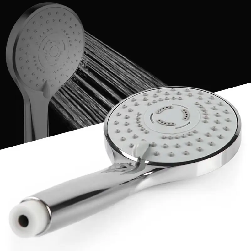 3 Modes Adjustment Water Saving Shower Head Handheld Round Chrome
