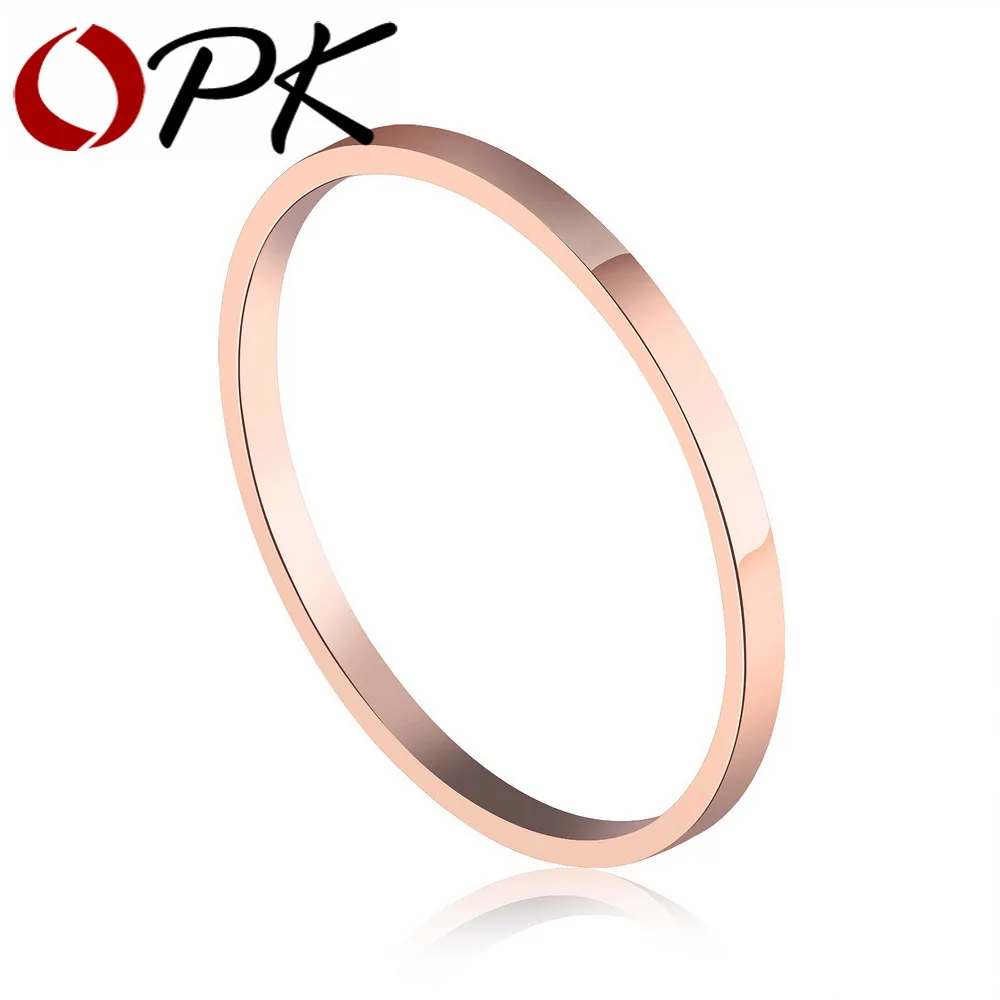 

OPK 3 Pieces / Set Simple Design Woman Finger Rings Fashion Rose Gold Color Mixed Size 1.5 MM Width Jewelry Gift GJ515