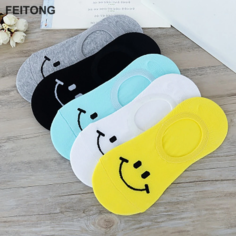 Ankle socks for women with the word smile Ankle socks for women with the word smile