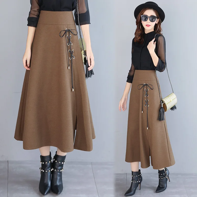 long skirt women 2017 new autumn WINTER WOMEN long skirts womens straps