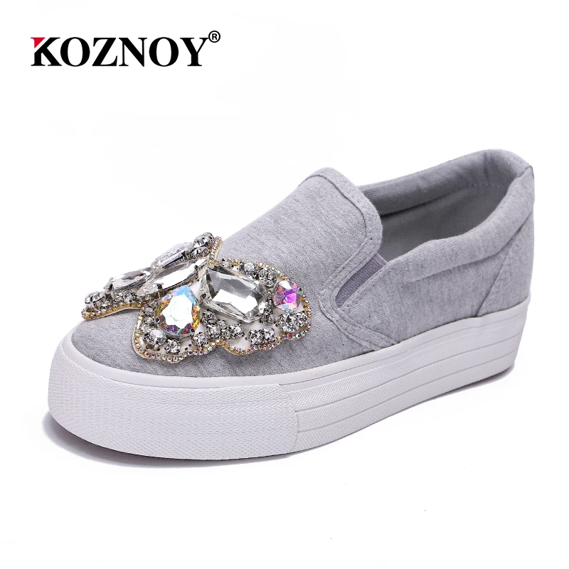 

2017 new autumn women handmade Fujin rhinestone flat platform ladies lace up square toe comfortable breathable casual shoes