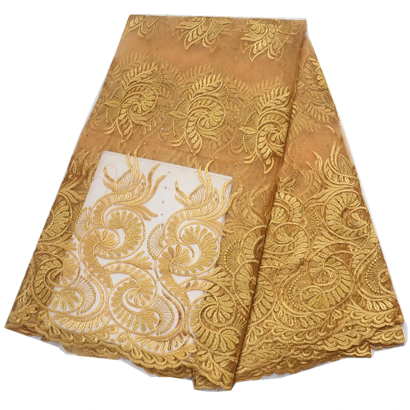 

Latest 2019 african lace fabric Cheap price nigerian lace fabric with stones french net lace fabric 5yards per lot