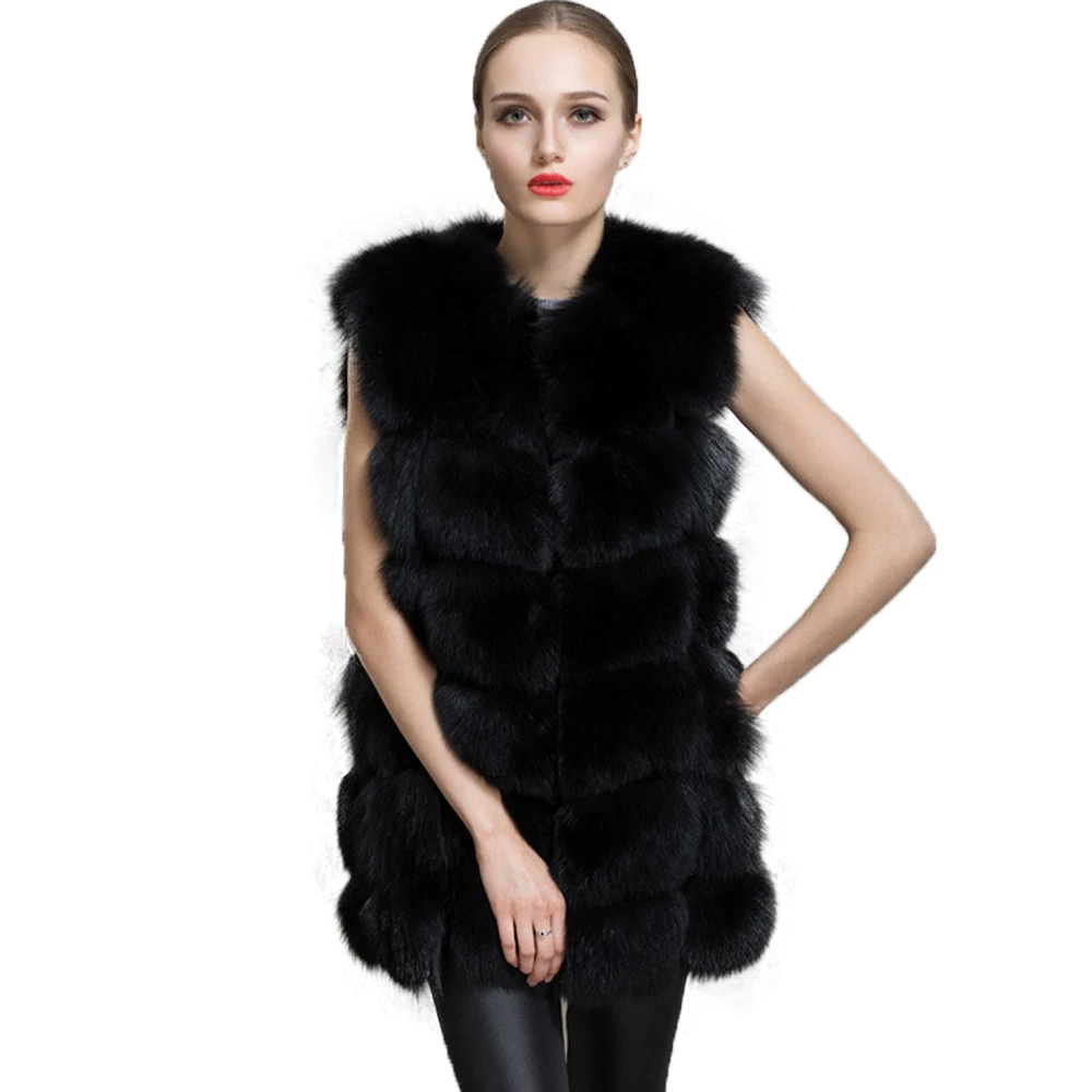 veste fourrure sans manche femme