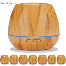 THANKSHARE 550 мл эфирное масло Арома диффузор увлажнитель воздуха 7 цветов светодиодный свет туман ароматерапия древесины зерна для дома спа