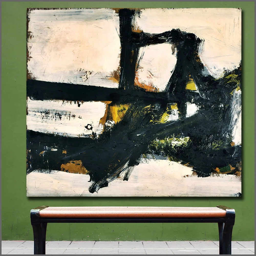 Большой размер печать оранжевого контура (1955) от Franz_kline настенное художественное