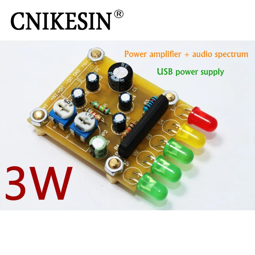 Cnikesin DIY Аудио 8002 мини Мощность усилитель комплект с KA2284LED музыка спектр
