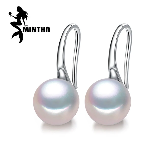 Mintha 925 Sterling Silver Natural Pearl Earring Spoon Earrings For Mintha 925 Sterling Silver Natural Pearl Earring Spoon Earrings For Women Clic Jewelry