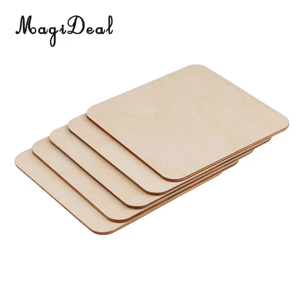 50mm 80mm 120mm Wooden Square MDF Unfinished Wood Pieces Blank Plaque for DIY Craft Pyrography Embellishments