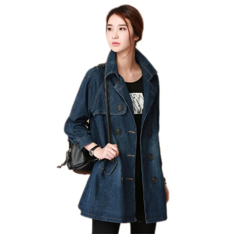 New 2018 Spring Autumn Women Short Jeans Coat Long Sleeve