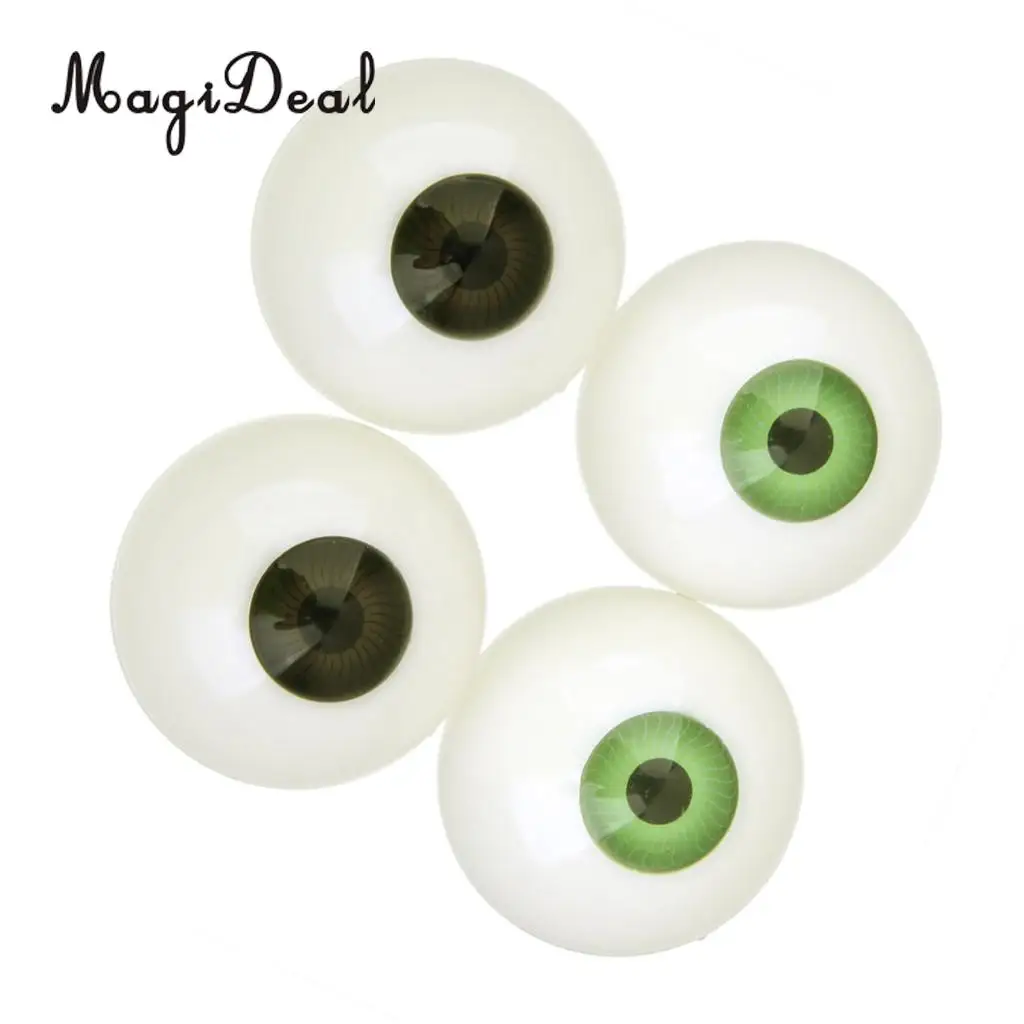 MagiDeal 2 Pairs Plastic Half Round Hollow Eyeballs 30mm for Doll Animal Mask Skull Halloween Prop DIY Craft Toys