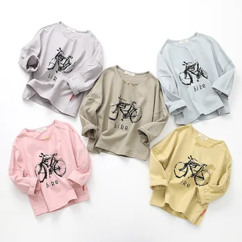 

Retail 2018 Autumn New Cotton Long Sleeve Top T Shirts for Baby Boys T Shits Bicycle Tee Kids Full Sleeve Printed T Shirt Tops