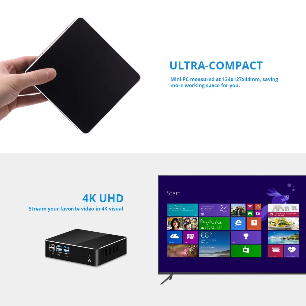 XCY Мини ПК Intel Core i7 7500U i5 7200U i3 7100U Windows 10 8 ГБ ОЗУ 480 ГБ SSD 4K UHD HDMI VGA 300 м WiFi гигабитный Ethernet