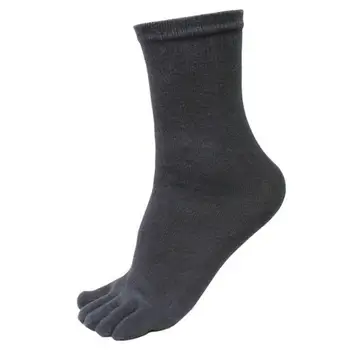 

WOMAIL 5 Pairs gray Five Finger Toe Socks Elastic Short Soild Socks cotton plus velvet floor carpet socks N14
