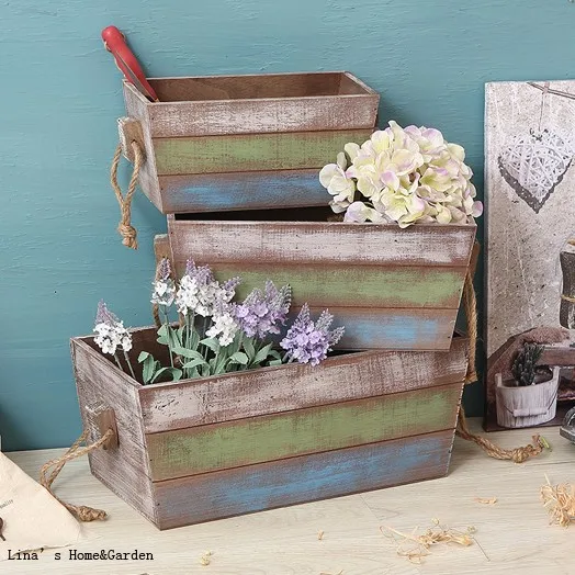shabby chic wood storage box