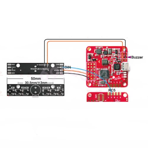 WS2812B светодиодный& 5V активный зуммер 6xRGB чипы Светодиодный индикатор для Matek NAZE32 Skyline32 полета Управление