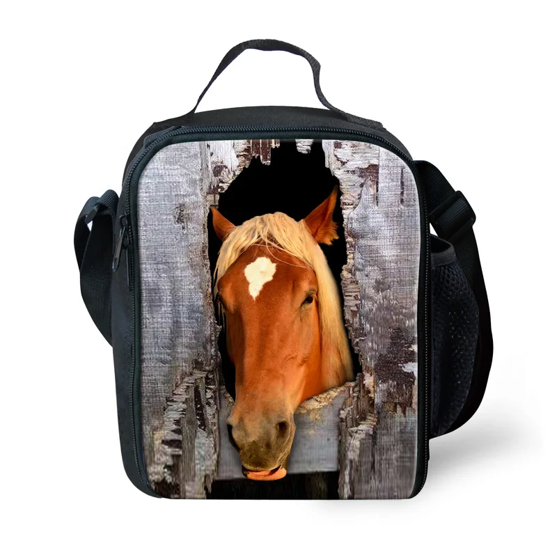 Модные изолированные обед сумка для детей 3d животное лошадь печати Ланчбокс большой Для мужчин Для женщин lancheira Пикник Еда мешок Bolsa Termica