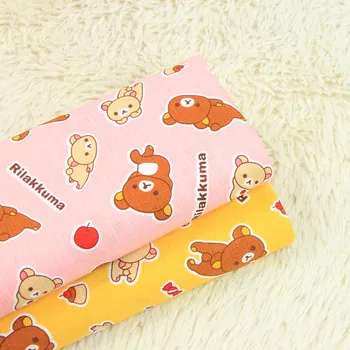 

50*140cm bear Rilakkuma Cotton Sewing Fabric DIY Handmade Material Hometextile Patchwork