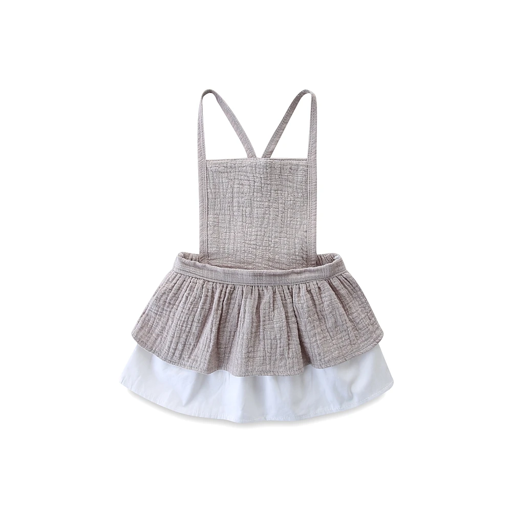 

2018 Ins European Summer Toddler Baby Girl Dress Linen Vintage Clothes