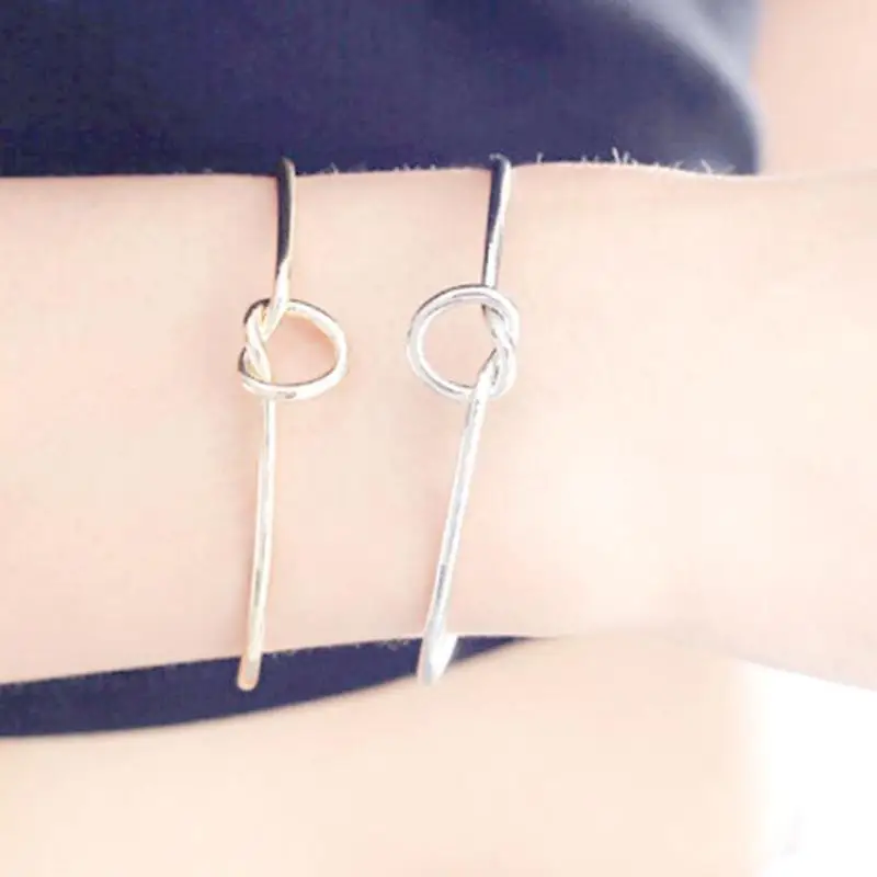 Simple Minimalist Open Knotted Bracelet Jewelry Pulseiras Feminina Cuff bangle bracelet