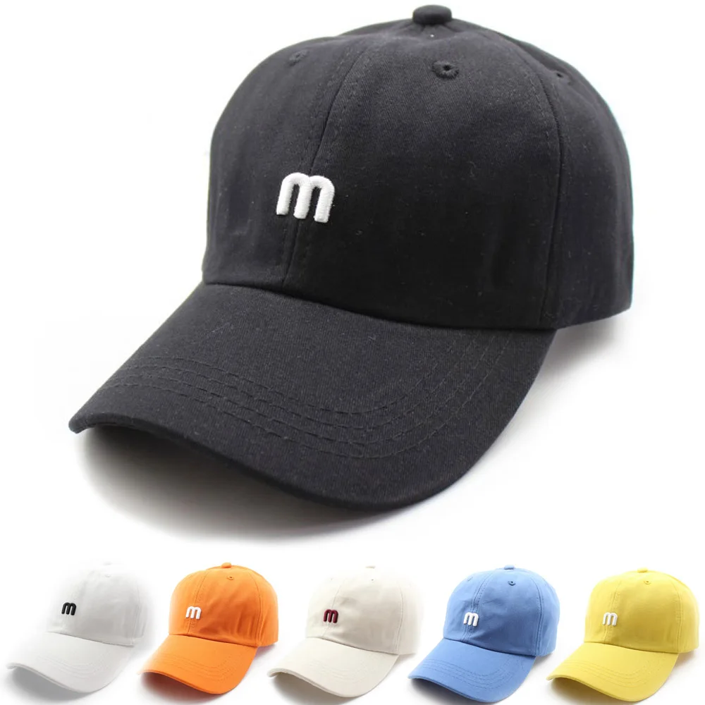 Men Women Baseball Cap Embroidery M Letter Cotton Kpop Visor Hats Dad 