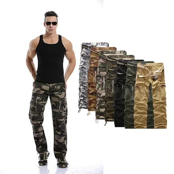 

2019 New Mens Cargo Pants Mens Fashion Casual Camouflage Military Loose trousers High Quality Cotton Long trouser Large Size40