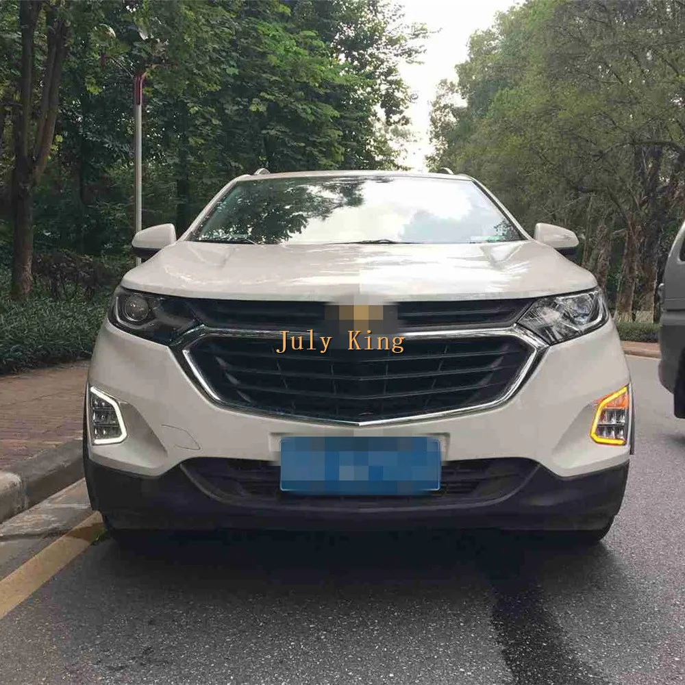 July King светодиодный фонарь дневного света чехол для Chevrolet Equinox+, светодиодный DRL+ противотуманная фара+ желтый указатель поворота