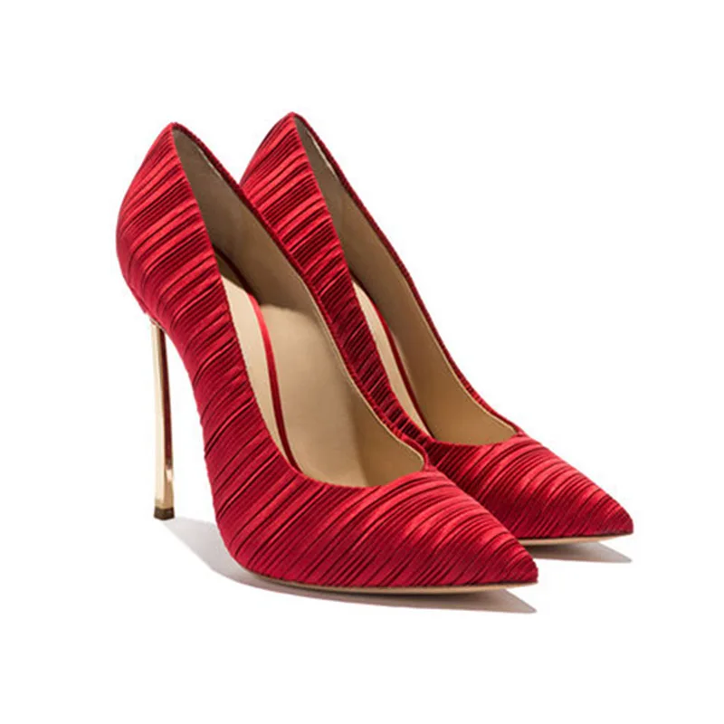 Pompes Satin Parti Slip Profonde 2018 45 Plus Femme Wetkis Chaussures Haute rouge Femmes La Bout Bleu Automne Pointu On Heesl champagne Peu Taille 33 0v7wIqwAd