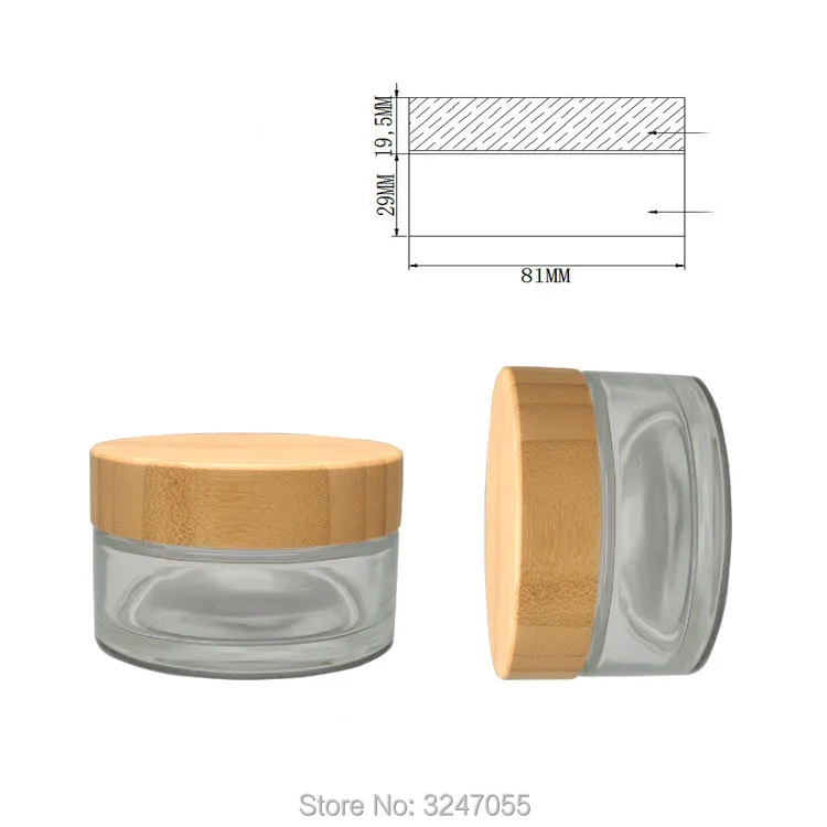 100 г/мл 10 шт./лот натуральный бамбук деревянная баночка с кремом для лица, сделай сам пустая стеклянная косметическая маска горшок с бамбуковой крышкой, косметические контейнеры