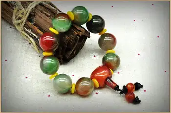 

Women to men colorful Agate Gemstone Bracelet amber mixed Beads Bracelet